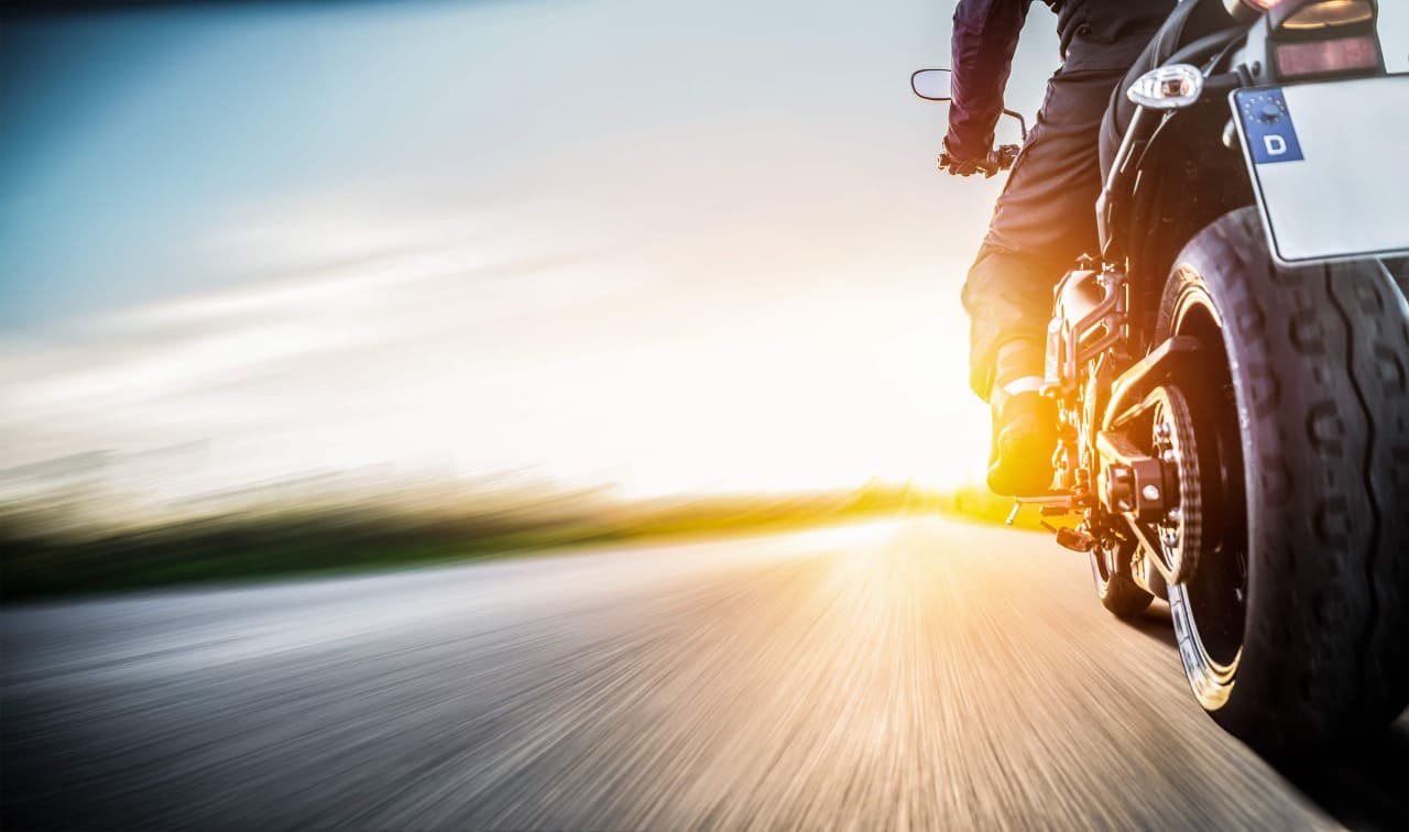 バイクでドライブ